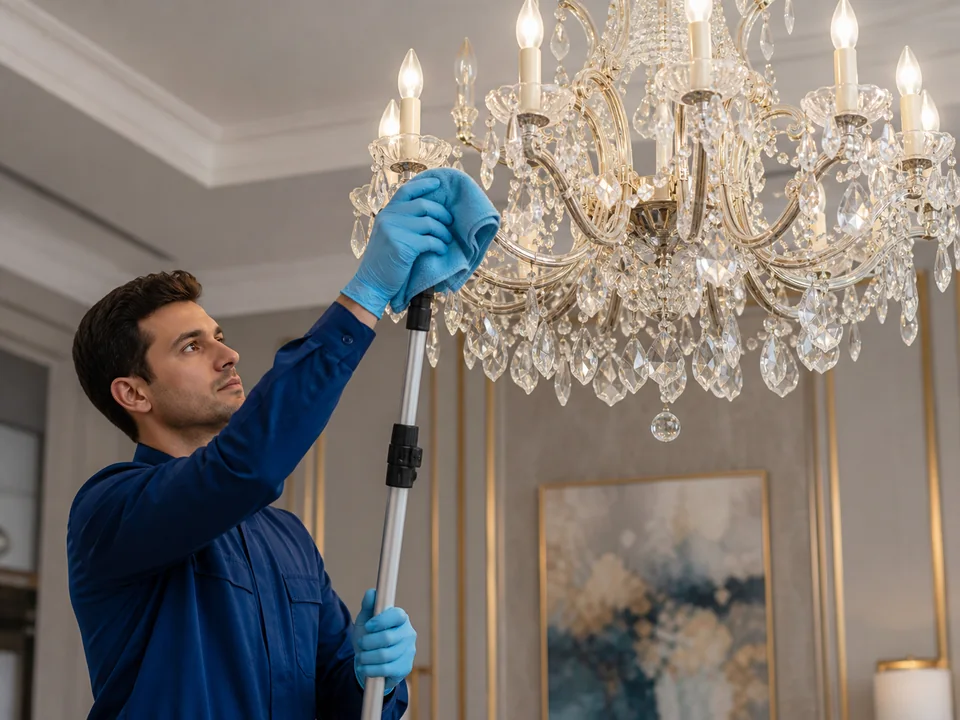 Chandelier washing